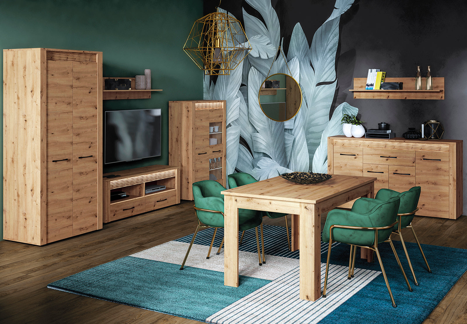Commode, Buffet, Buffet Long en Chêne Artisanal & MDF Rainuré – Série Artisan Épure - Decora Home