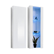 FLY 22 hanging display with a lit window, gloss white