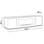 FLY wall hung TV unit avec cheminée bioéthanol, Kaszmir — vue 3