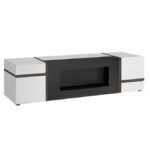 THIN TV unit avec cheminée bioéthanol on legs, chêne Wotan — vue 12