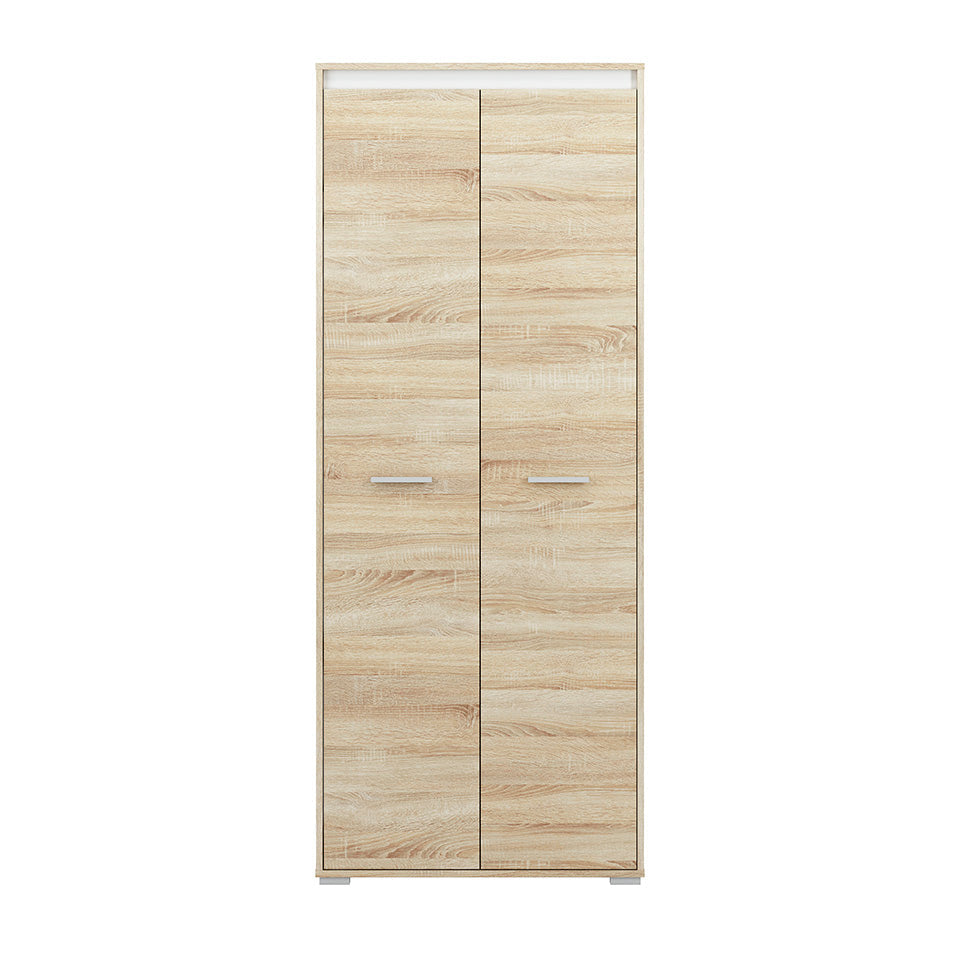 Armoire Dressing 2 Portes Sonoma Clair et Blanc – Rangement Moderne et Robuste - Decora Home