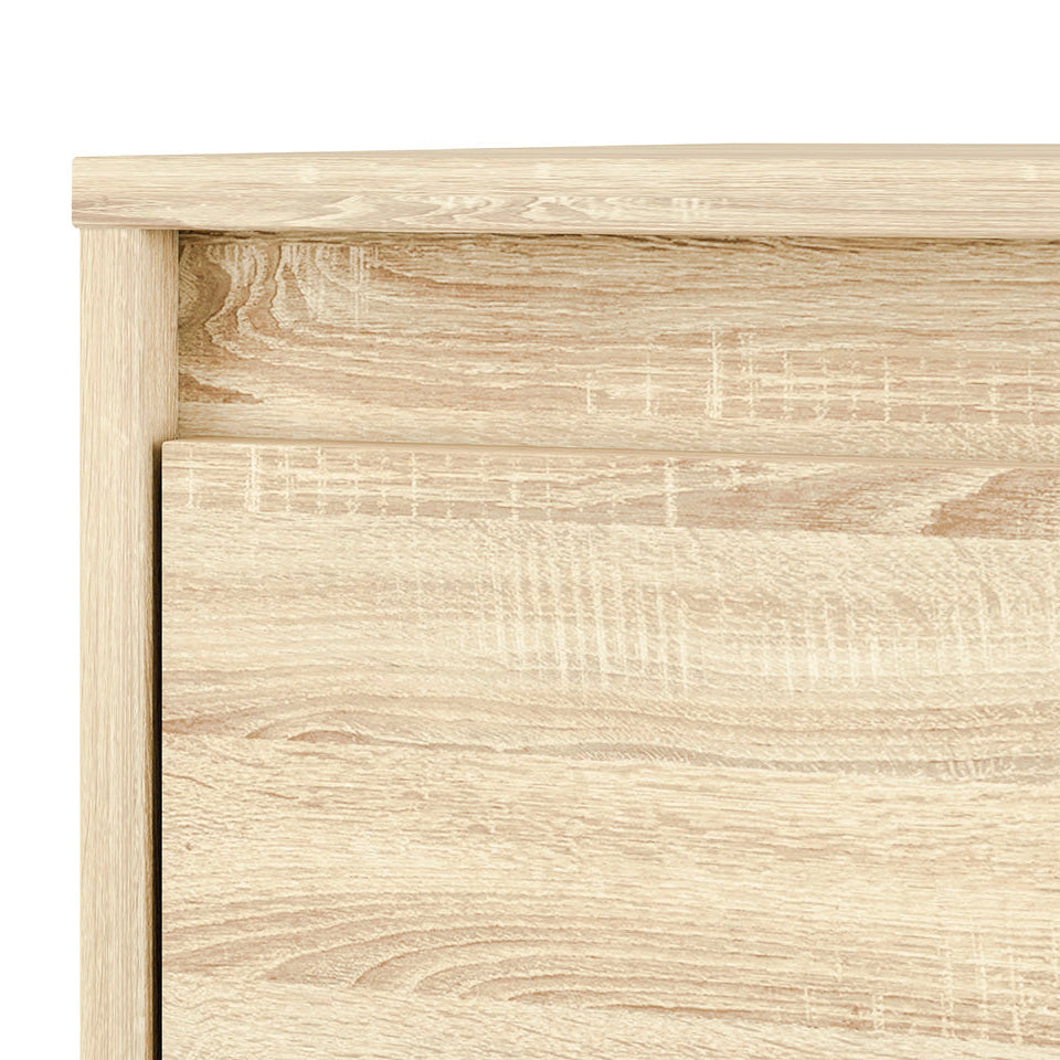 Commode, Buffet, Buffet Moderne en Lumière de Sonoma avec Bordure ABS - Design Élégant et Fonctionnel - Decora Home