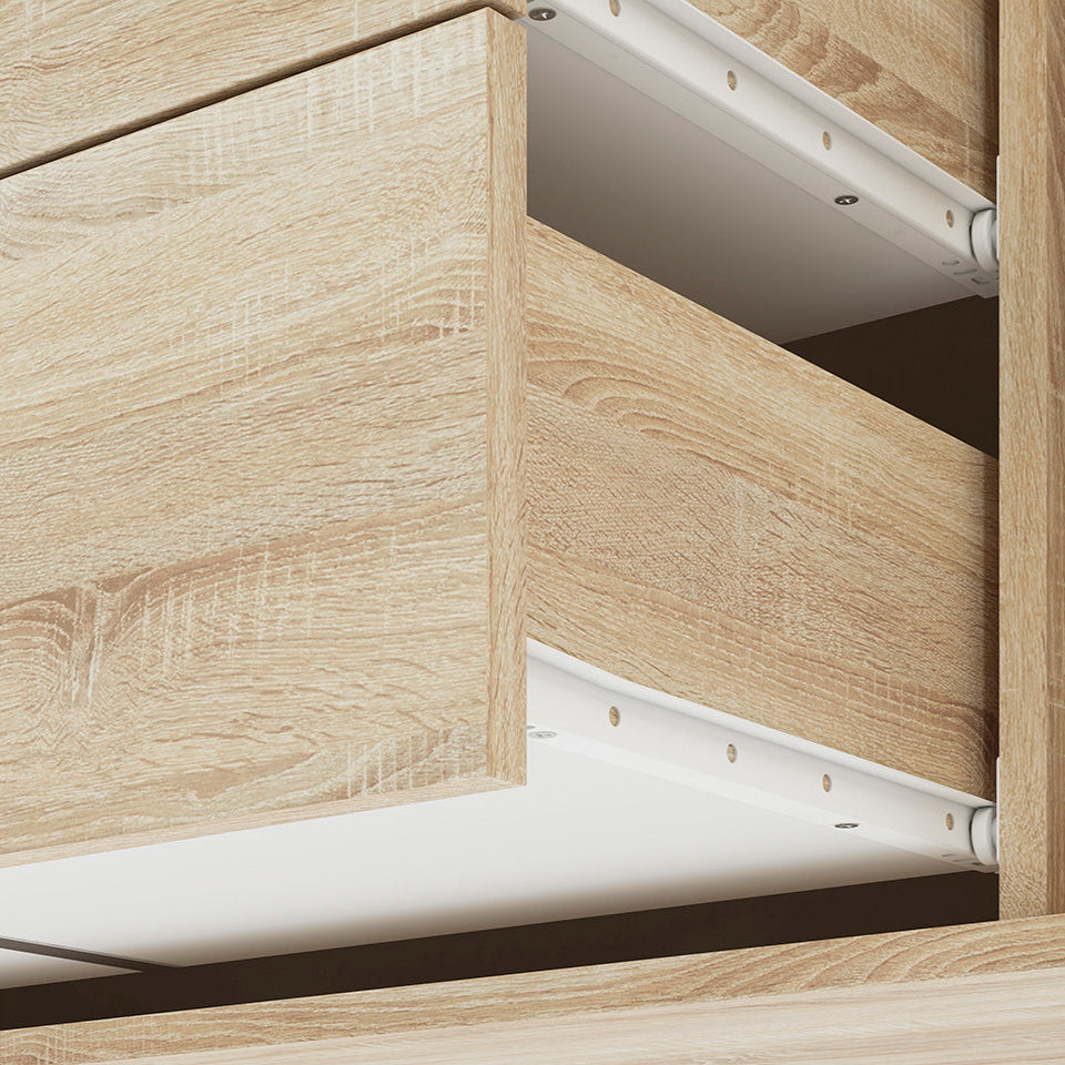 Commode, Buffet, Buffet Moderne en Lumière de Sonoma avec Bordure ABS - Design Élégant et Fonctionnel - Decora Home