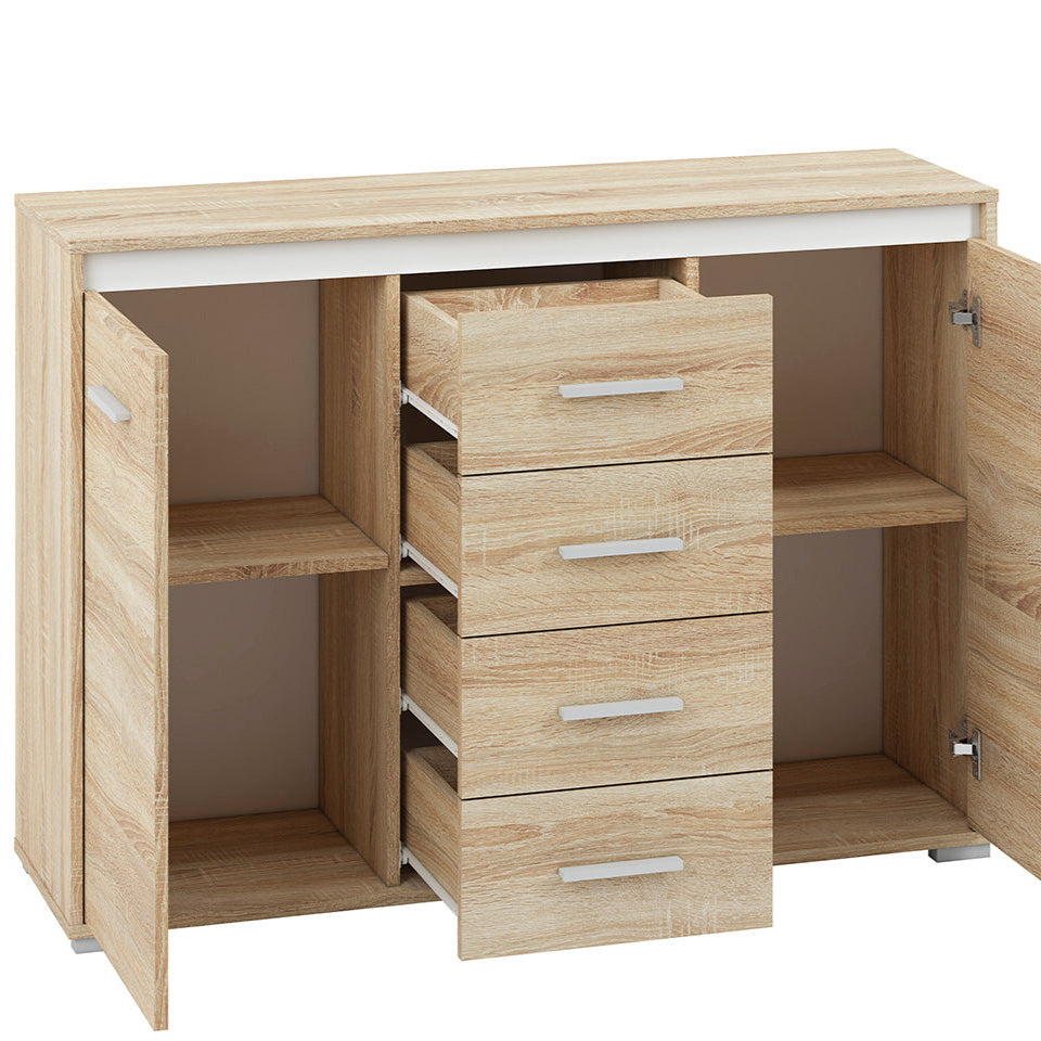 Commode, Buffet, Buffet Contemporain Lumière de Sonoma - Meuble Résistant aux Rayures et à l'Humidité - Design Élégant et Pratique - Decora Home