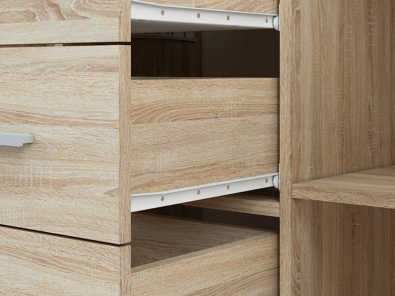 Commode, Buffet, Buffet Contemporain Lumière de Sonoma - Meuble Résistant aux Rayures et à l'Humidité - Design Élégant et Pratique - Decora Home