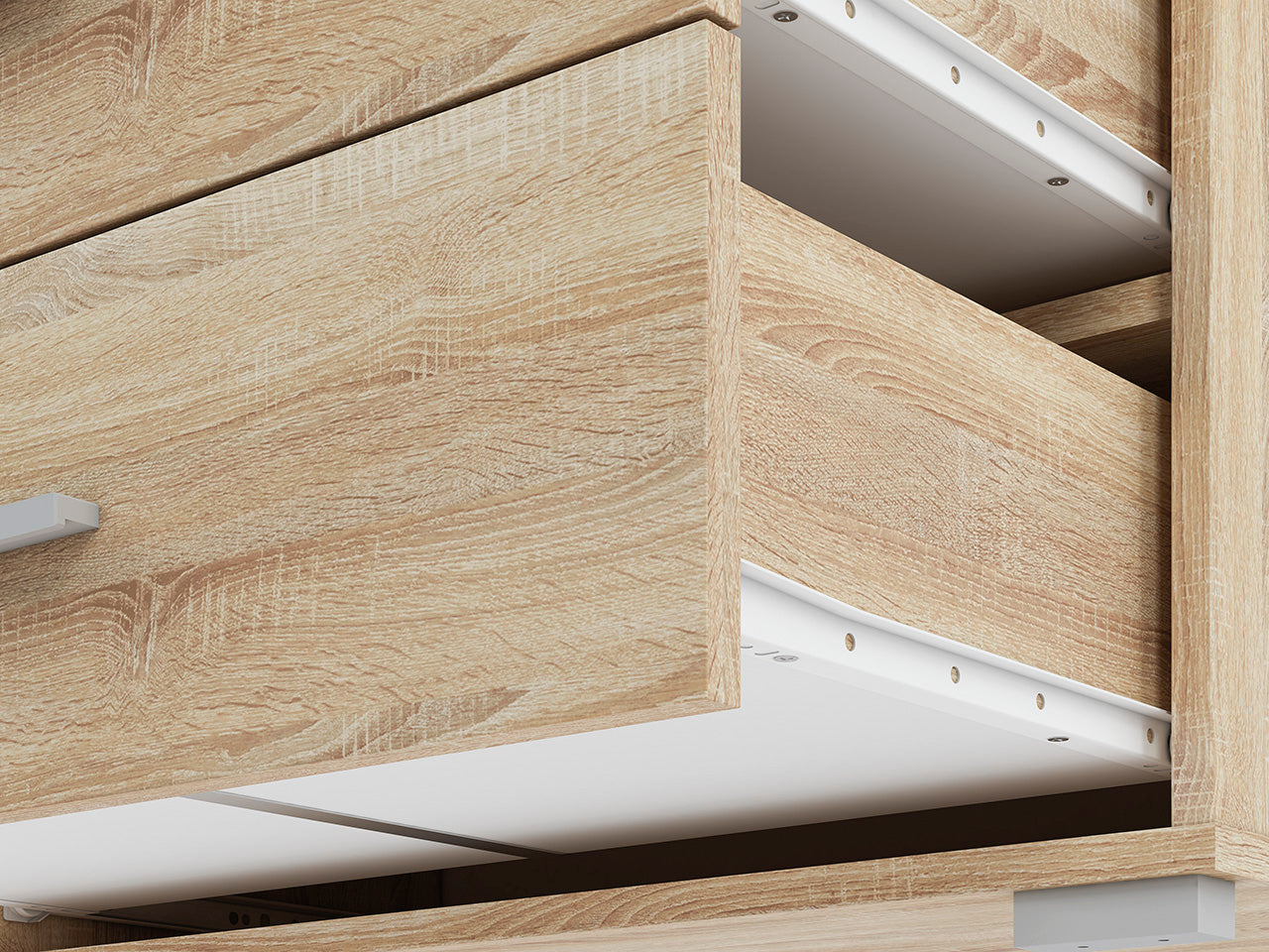 Commode, Buffet, Buffet Moderne Lumière de Sonoma avec Finition ABS - Design Pratique et Résistant - Meuble Contemporain - Decora Home