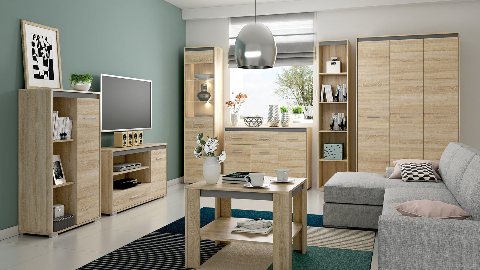 Étagère Suspendue en Lumière de Sonoma – Bordure ABS Résistante et Design Élégant – Idéale pour Votre Intérieur - Decora Home