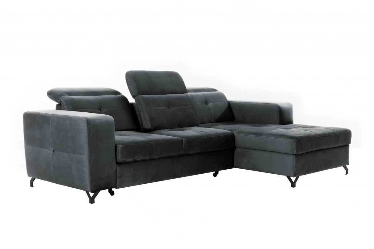 Canapé d'angle convertible en velours avec fonction couchage – Élégance et confort avec un design pratique|Prix cassé|Decora Home