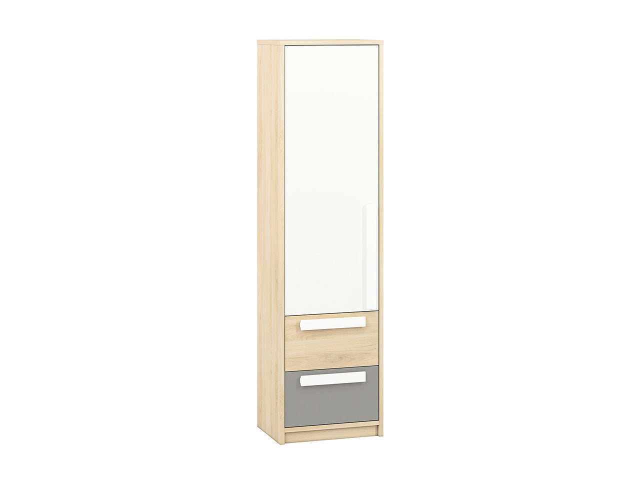 Chiffonnier d'Angle Moderne Hêtre Fjord + Blanc | Rangement Fonctionnel avec Tiroirs Renforcés | Design Contemporain et Résistant|Offre Spéciale|Decora Home