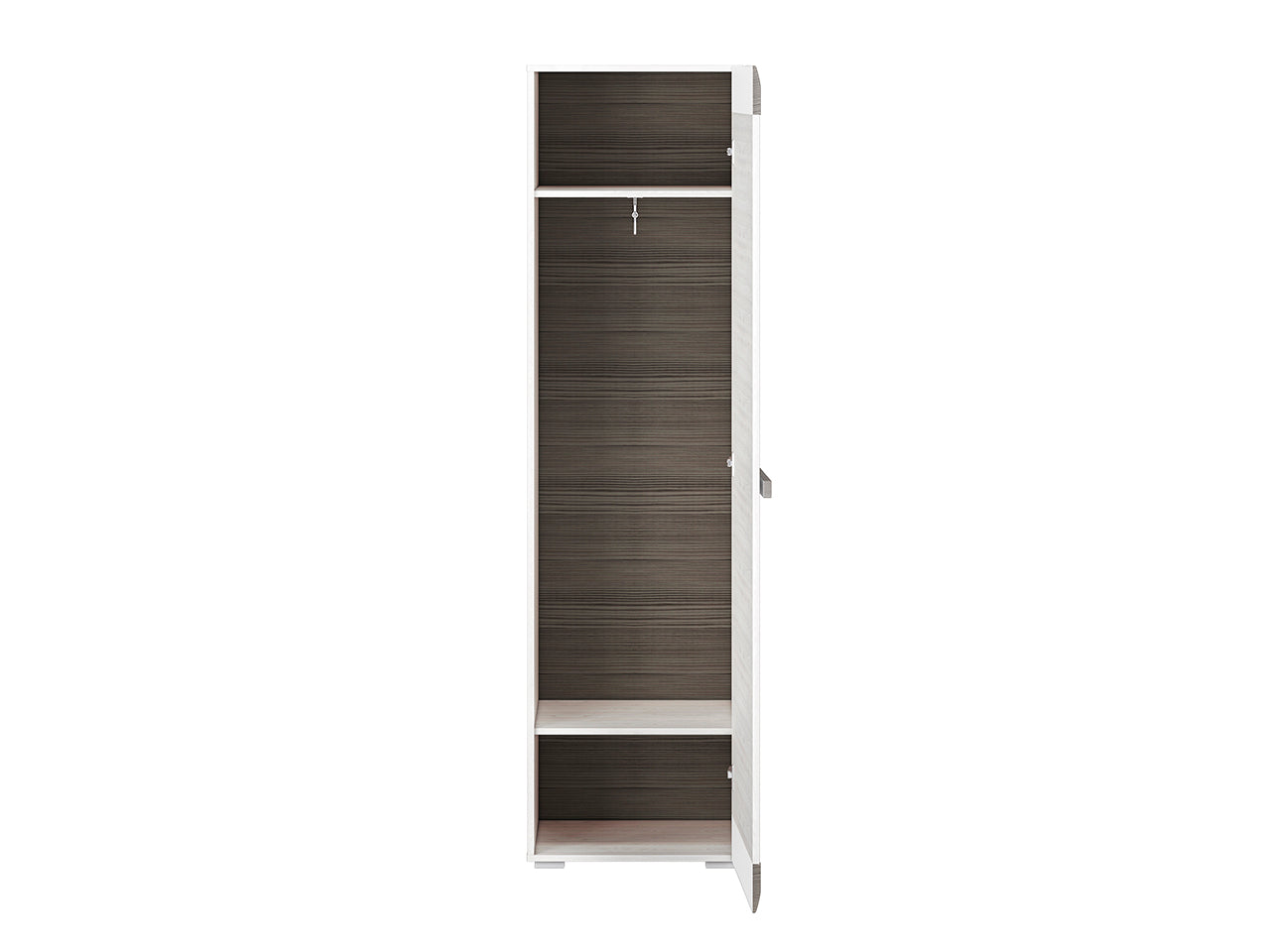 Armoire en Pin des Neiges et MDF Gris Neuf avec Bordure ABS - Decora Home