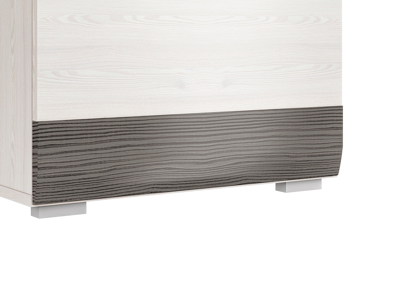 Armoire en Pin des Neiges et MDF Gris Neuf avec Bordure ABS - Decora Home