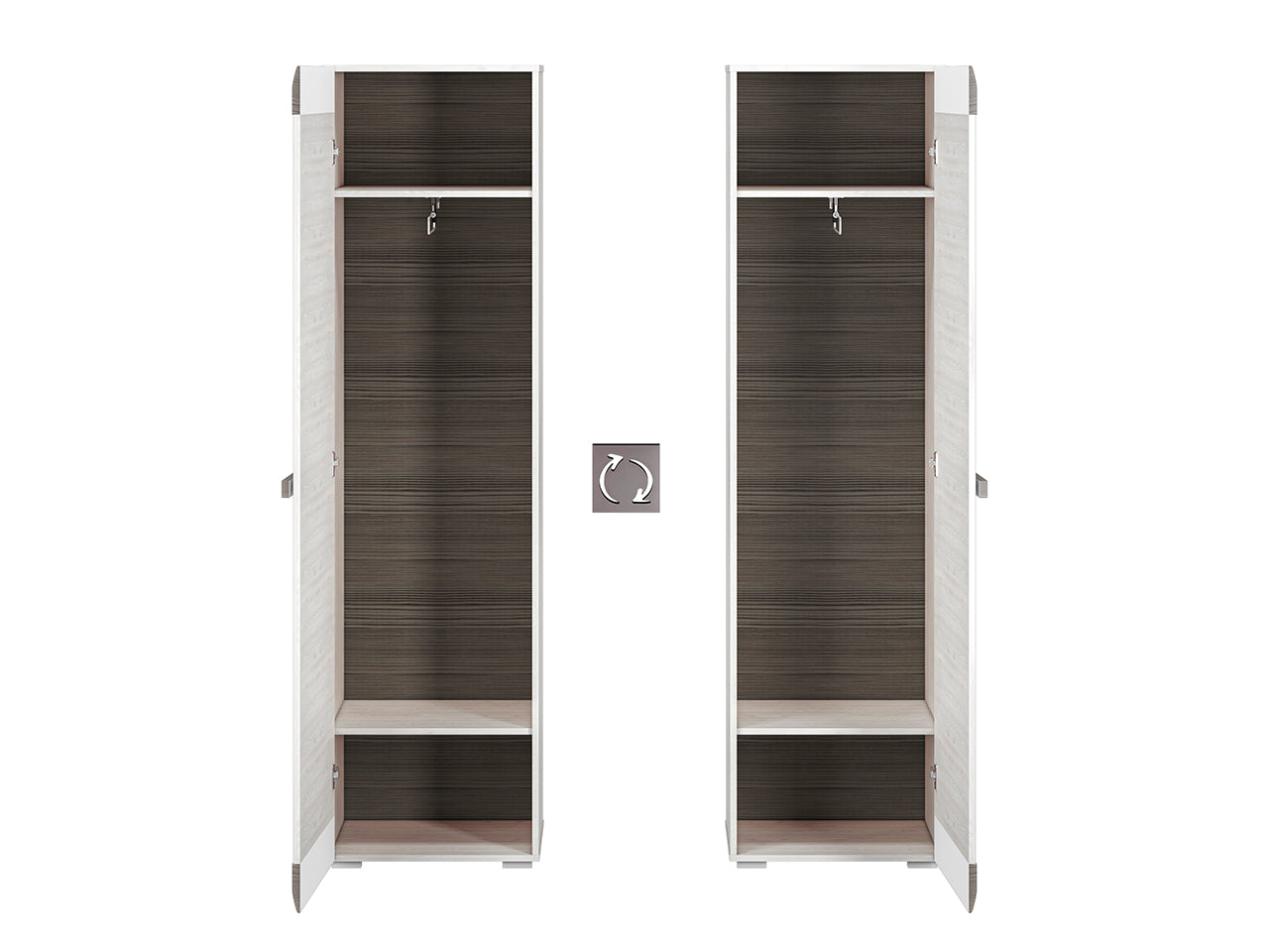 Armoire en Pin des Neiges et MDF Gris Neuf avec Bordure ABS - Decora Home