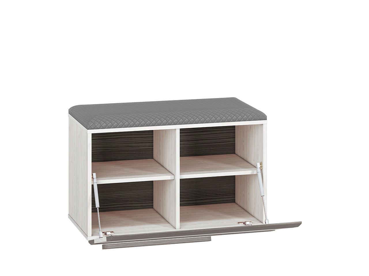Meuble à Chaussures en Pin des Neiges et MDF Gris Neuf avec Bordure ABS - Decora Home
