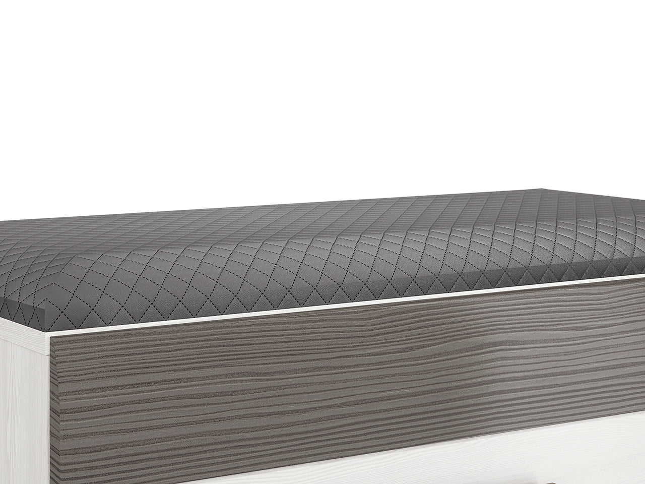 Meuble à Chaussures en Pin des Neiges et MDF Gris Neuf avec Bordure ABS - Decora Home