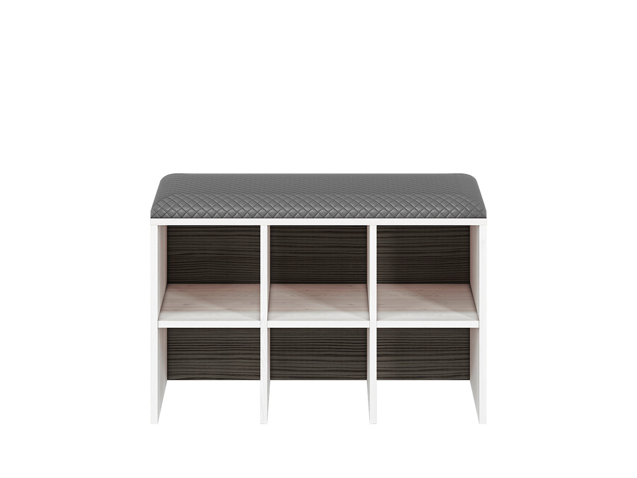 Meuble à Chaussures en Pin des Neiges et MDF Gris Neuf avec Bordure ABS - Decora Home