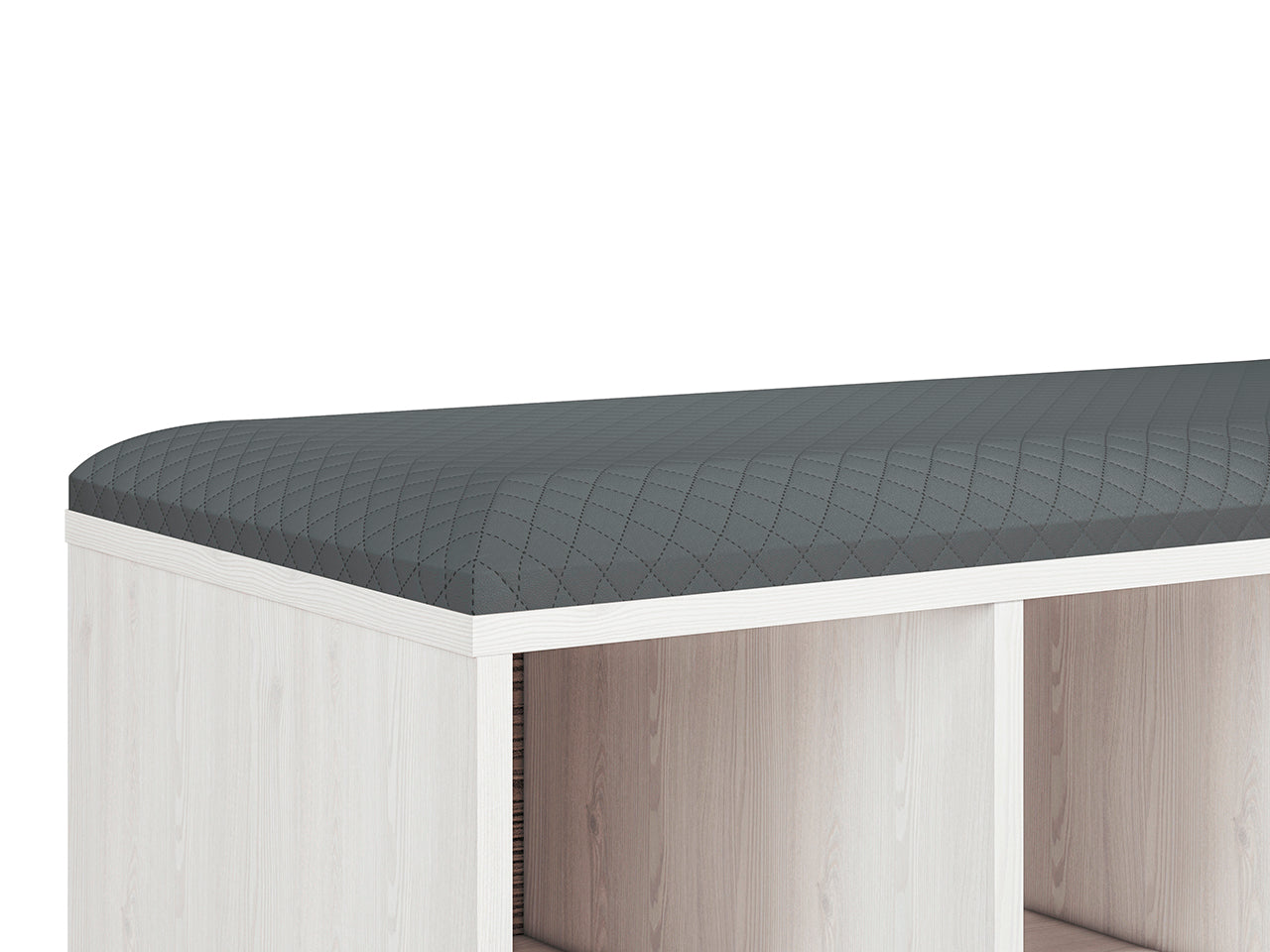 Meuble à Chaussures en Pin des Neiges et MDF Gris Neuf avec Bordure ABS - Decora Home