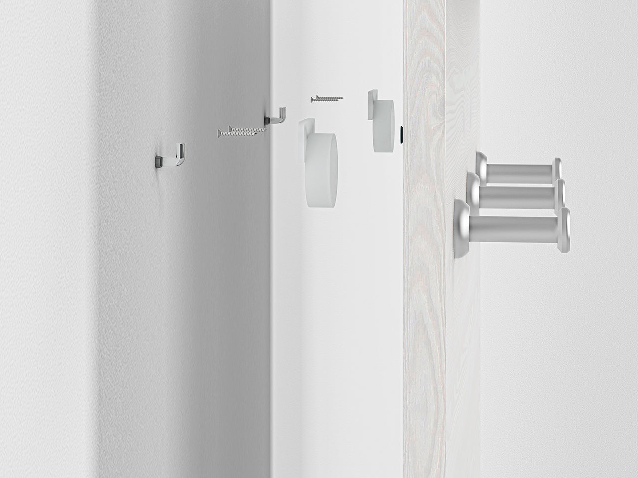 Cintre en Pin des Neiges et MDF Gris Neuf avec Bordure ABS - Decora Home