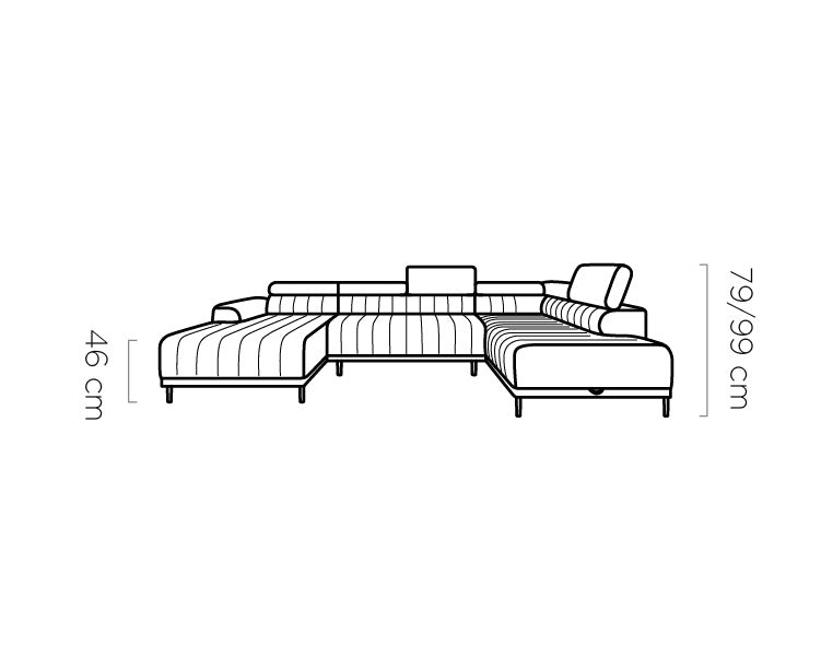 Canapé d’angle – Design moderne, appuis-tête réglables, lit d’appoint & coffre de rangement - Decora Home