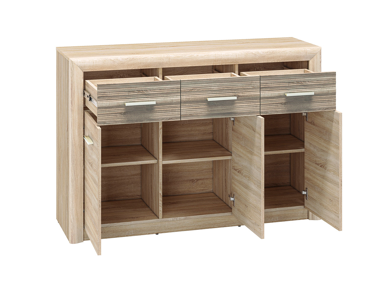 Commode Moderne – Sonoma Light & MDF Sonoma Truffe – 94 cm – Élégance et Fonctionnalité