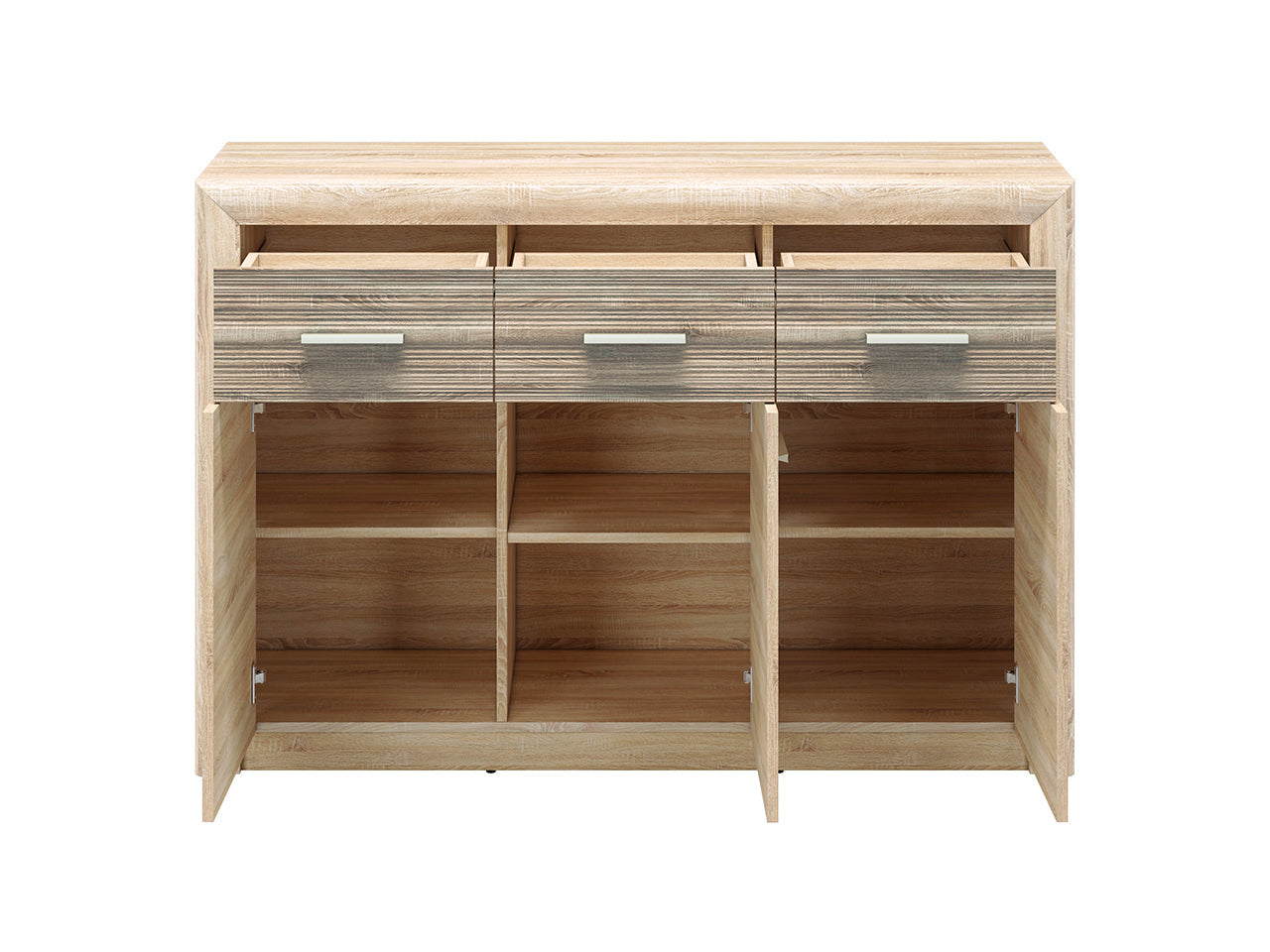 Commode, Buffet Moderne – Sonoma Light & MDF Sonoma Truffe – 94 cm – Élégance et Fonctionnalité - Decora Home