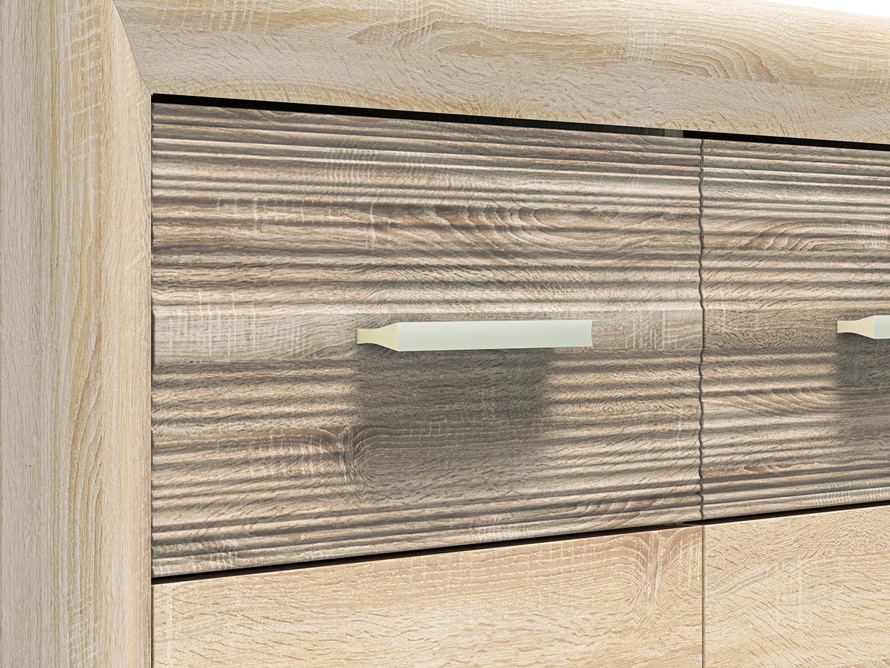 Commode, Buffet Moderne – Sonoma Light & MDF Sonoma Truffe – 94 cm – Élégance et Fonctionnalité - Decora Home