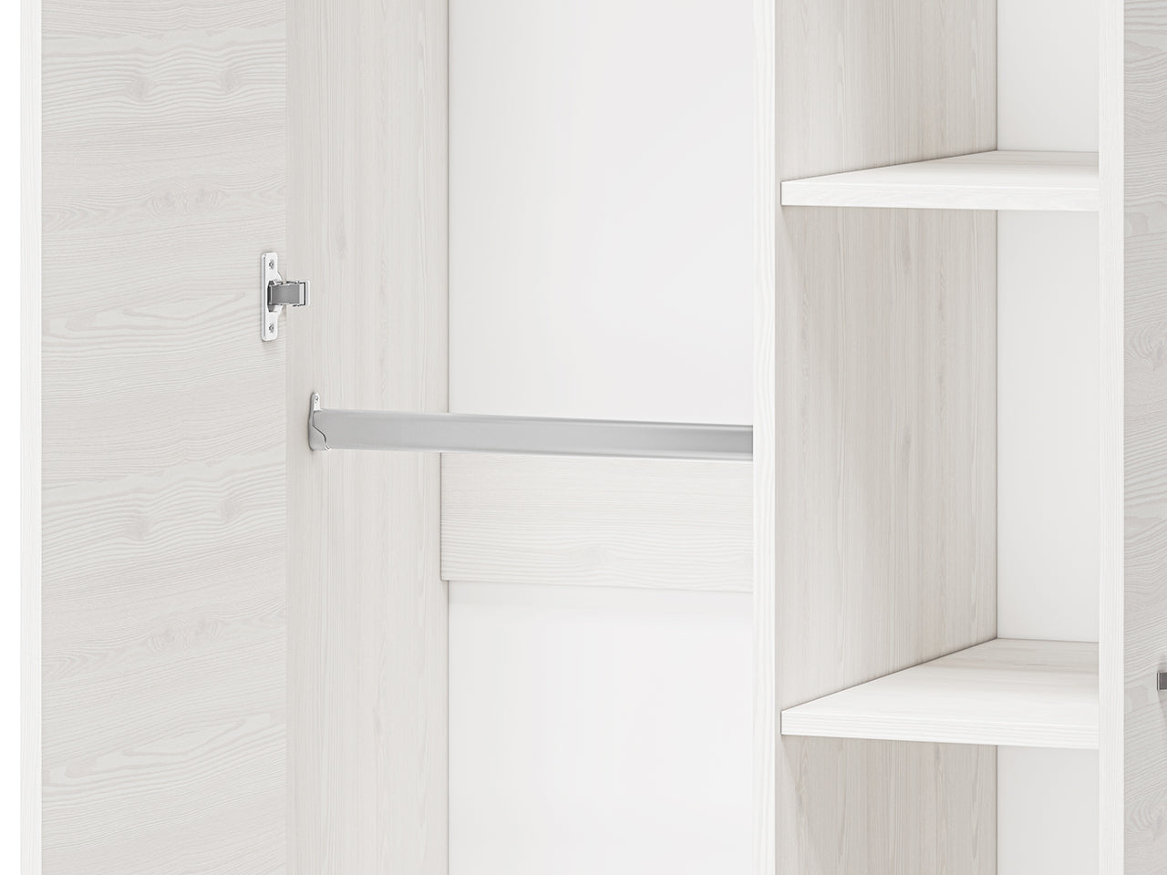 Armoire en Pin Enneigé avec Bordure ABS - Résistante aux Rayures et Humidité, Design Élégant - Decora Home
