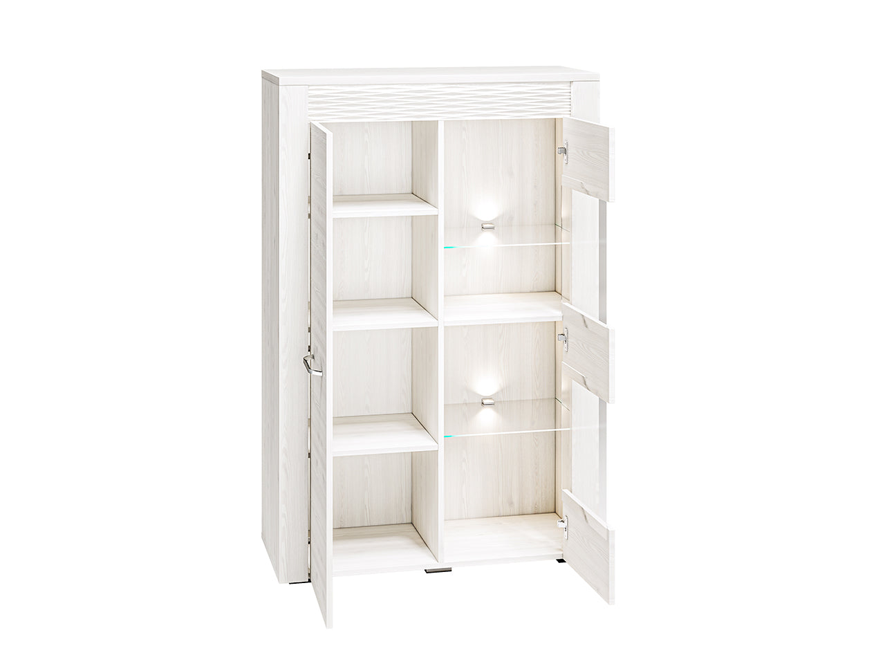 Vitrine en Pin Enneigé avec Éclairage Optionnel - Durabilité, Élégance et Fonctionnalité pour Votre Intérieur - Decora Home