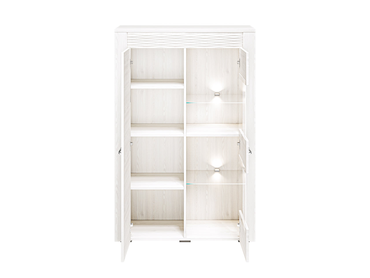 Vitrine en Pin Enneigé avec Éclairage Optionnel - Durabilité, Élégance et Fonctionnalité pour Votre Intérieur - Decora Home