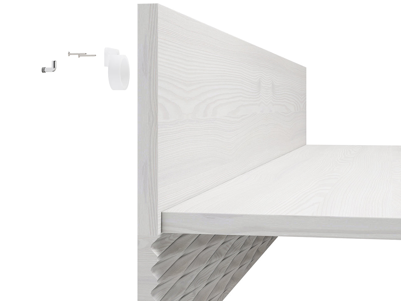 Étagère Suspendue en Pin Enneigé avec Bordure ABS - Decora Home