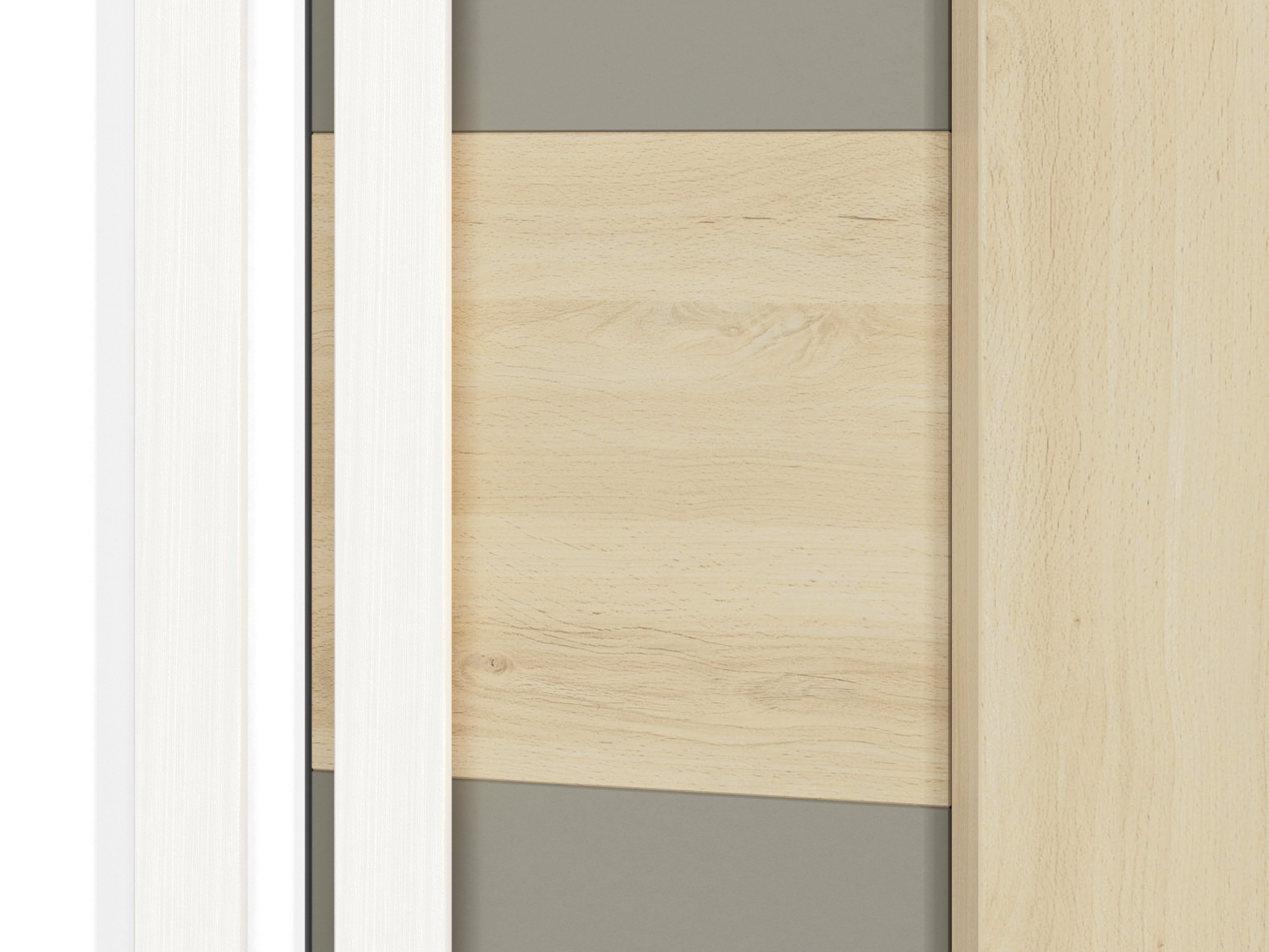 Armoire d’Angle Moderne en Hêtre Fjord et Blanc – Rangement Gain de Place avec Finition Résistante - Decora Home