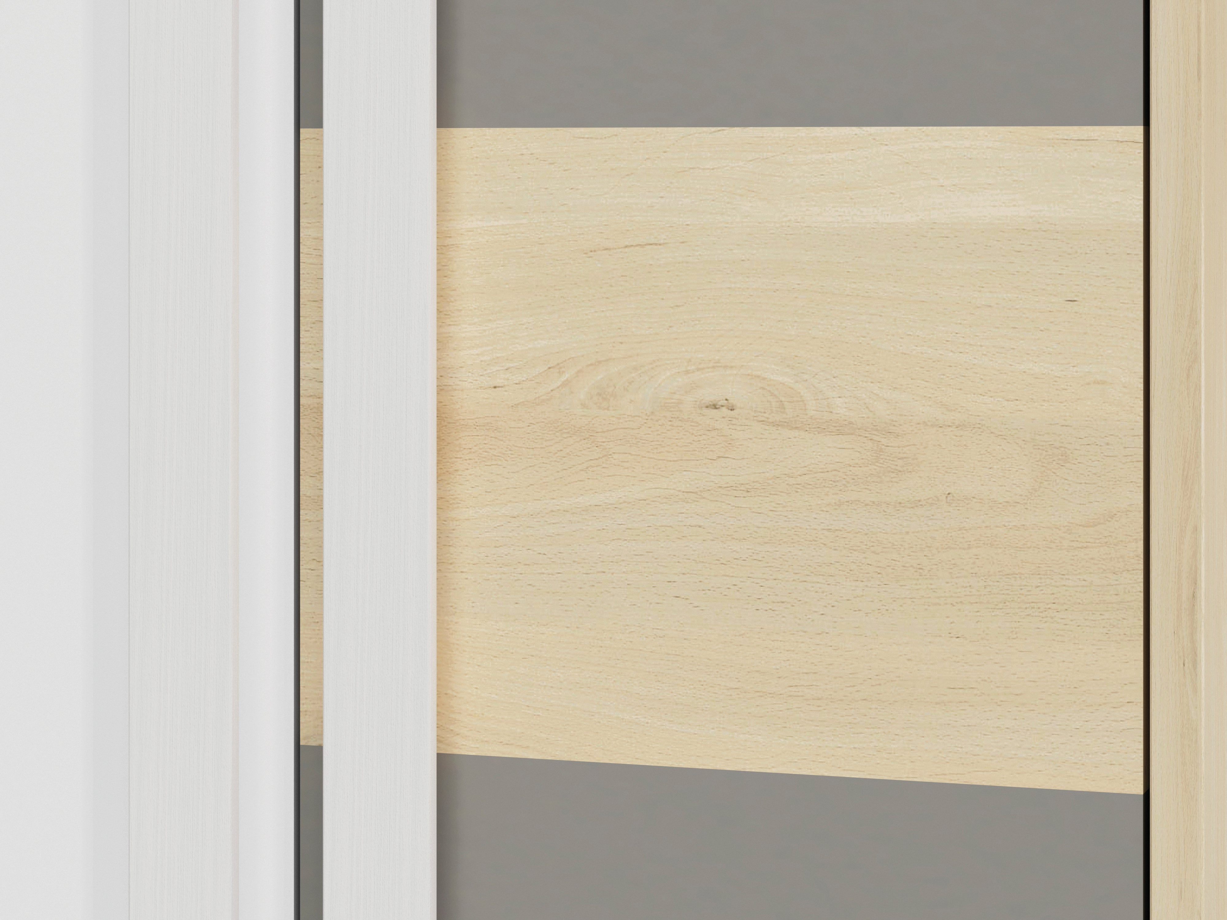 Armoire d'angle moderne Hêtre Fjord, Blanc & Gris Platine – Rangement optimisé avec bordure ABS, résistant à l'humidité et aux rayures - Decora Home
