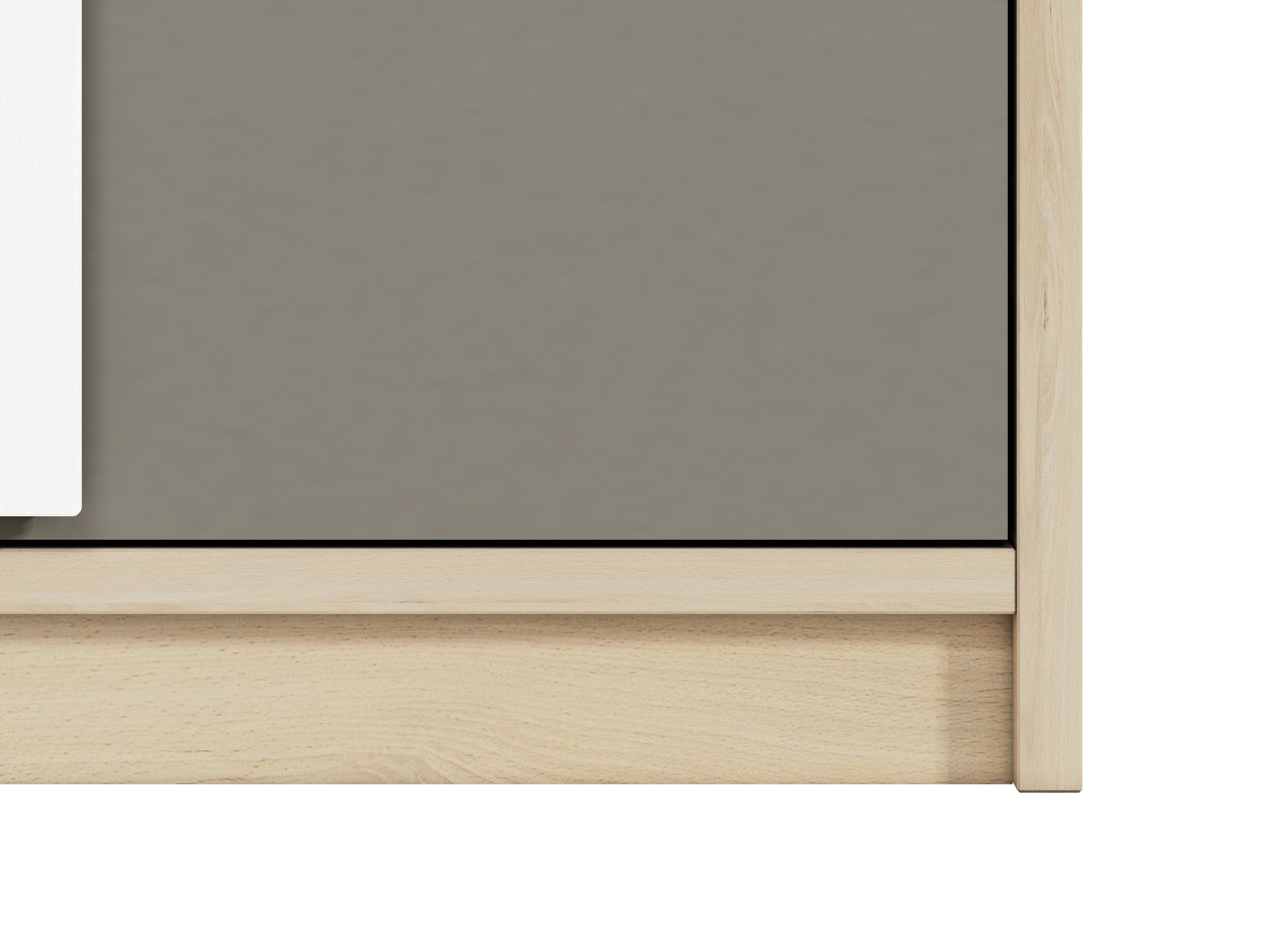 Etagère d'Angle Moderne Hêtre Fjord + Blanc avec Tiroirs Renforcés | Rangement Optimisé et Design Contemporain - Decora Home