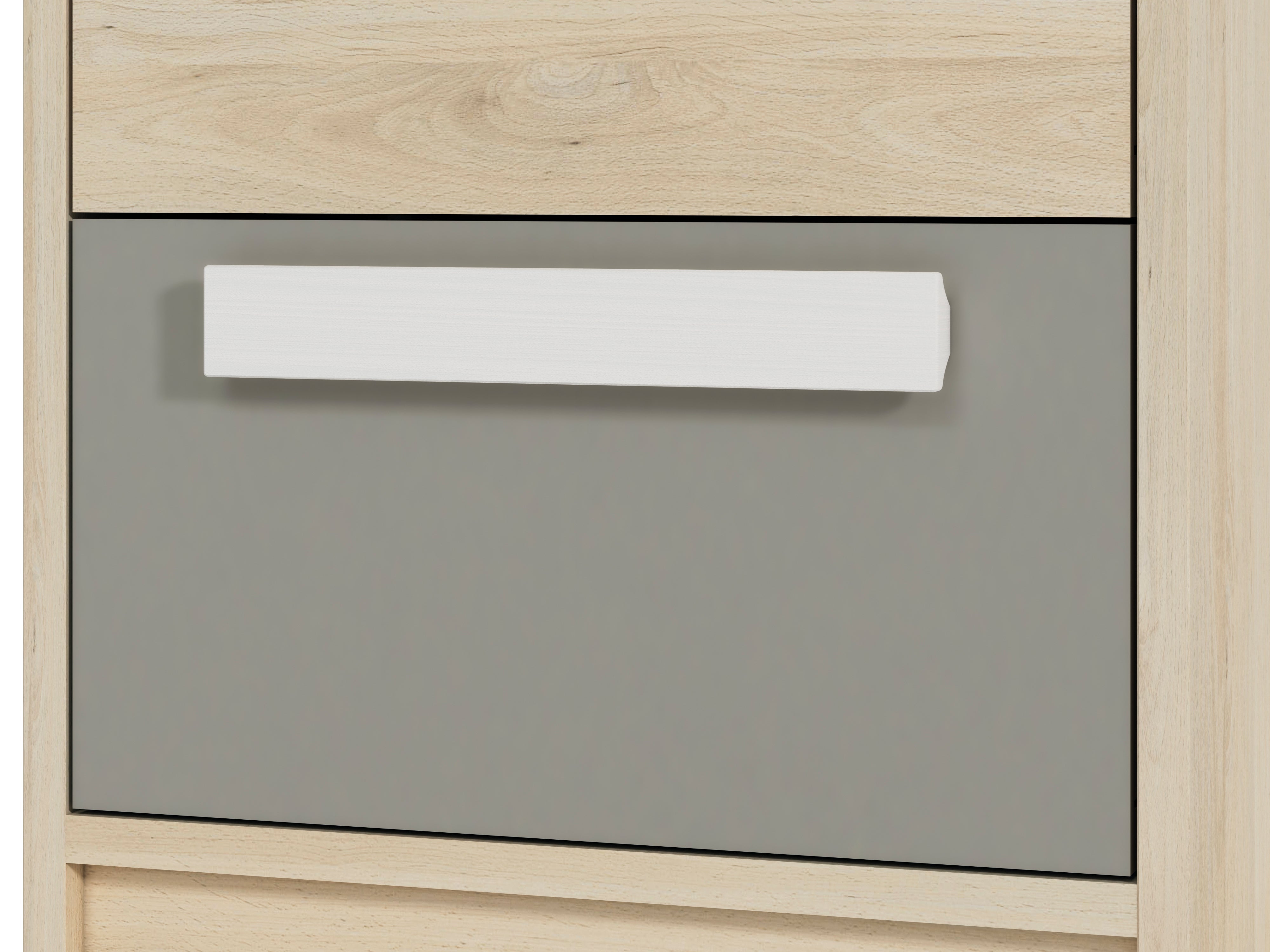 Chiffonnier d'Angle Moderne Hêtre Fjord + Blanc | Rangement Fonctionnel avec Tiroirs Renforcés | Design Contemporain et Résistant - Decora Home