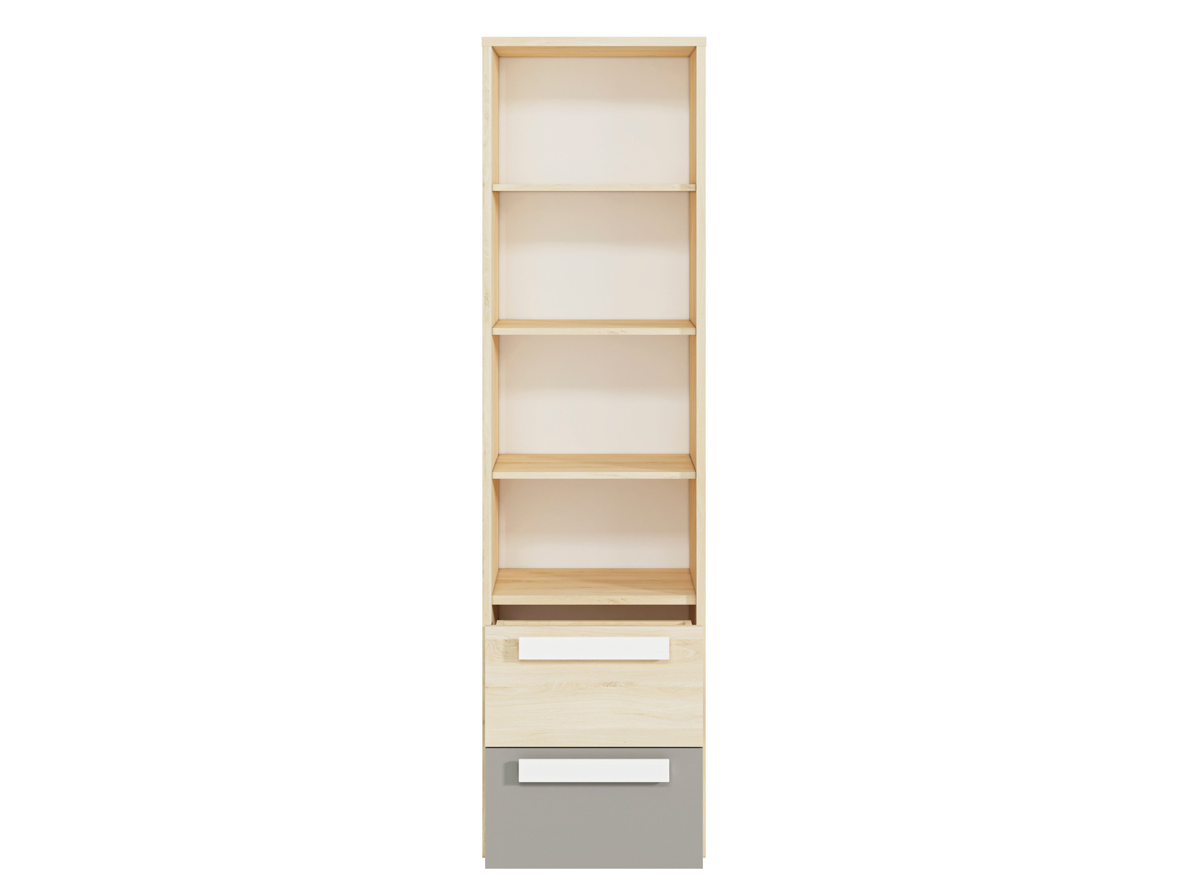 Étagère moderne Hêtre Fjord et Blanc avec bordure ABS - Design élégant et fonctionnel - Decora Home