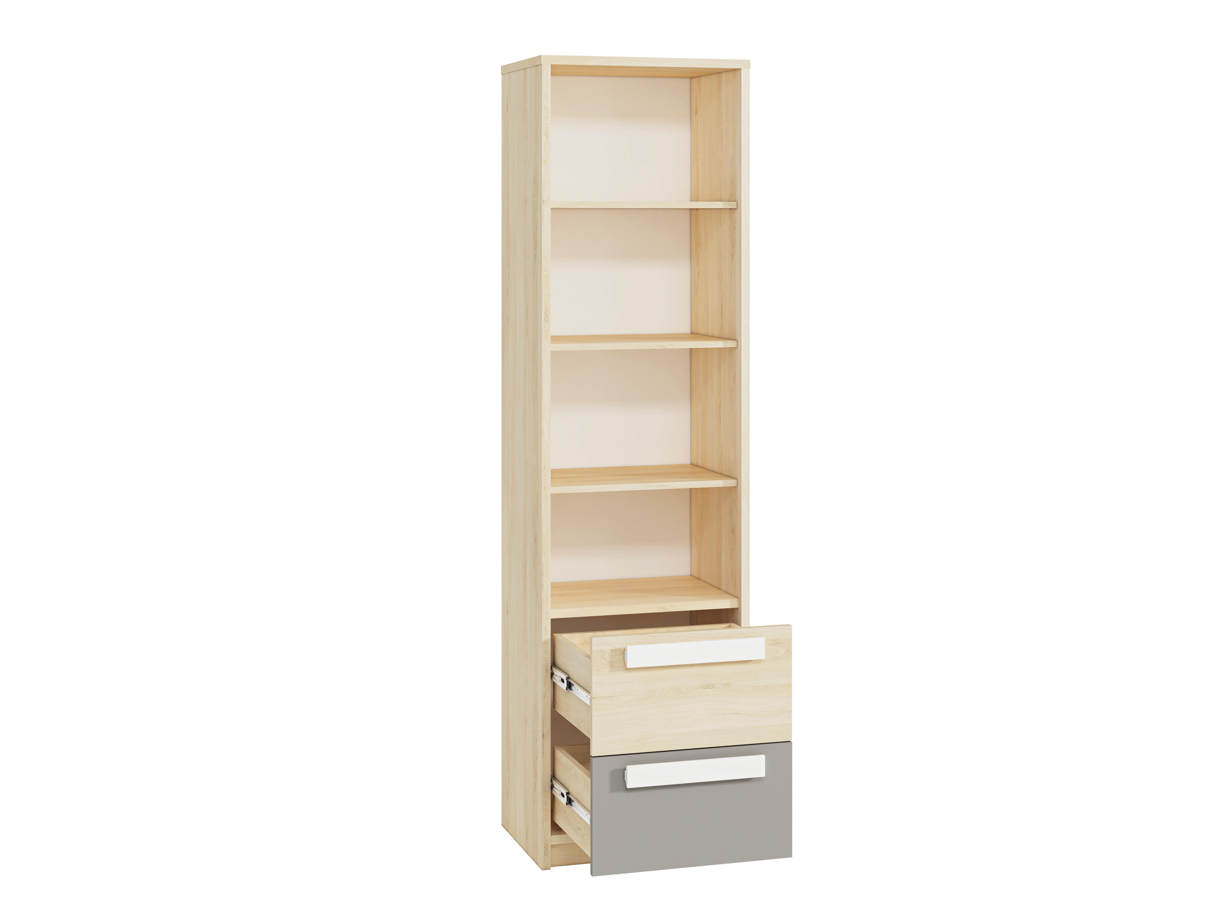 Étagère moderne Hêtre Fjord et Blanc avec bordure ABS - Design élégant et fonctionnel - Decora Home