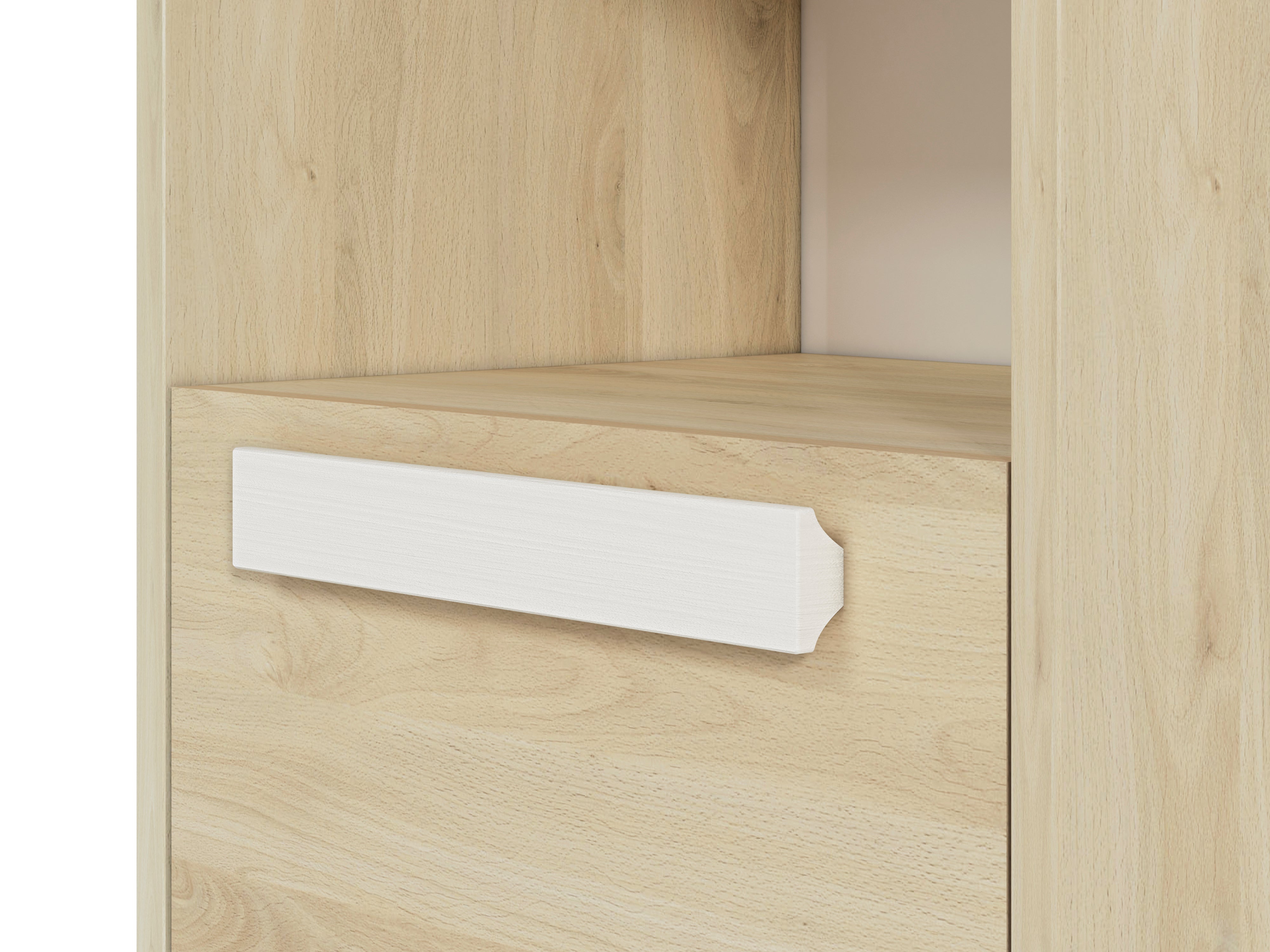 Étagère moderne Hêtre Fjord et Blanc avec bordure ABS - Design élégant et fonctionnel - Decora Home