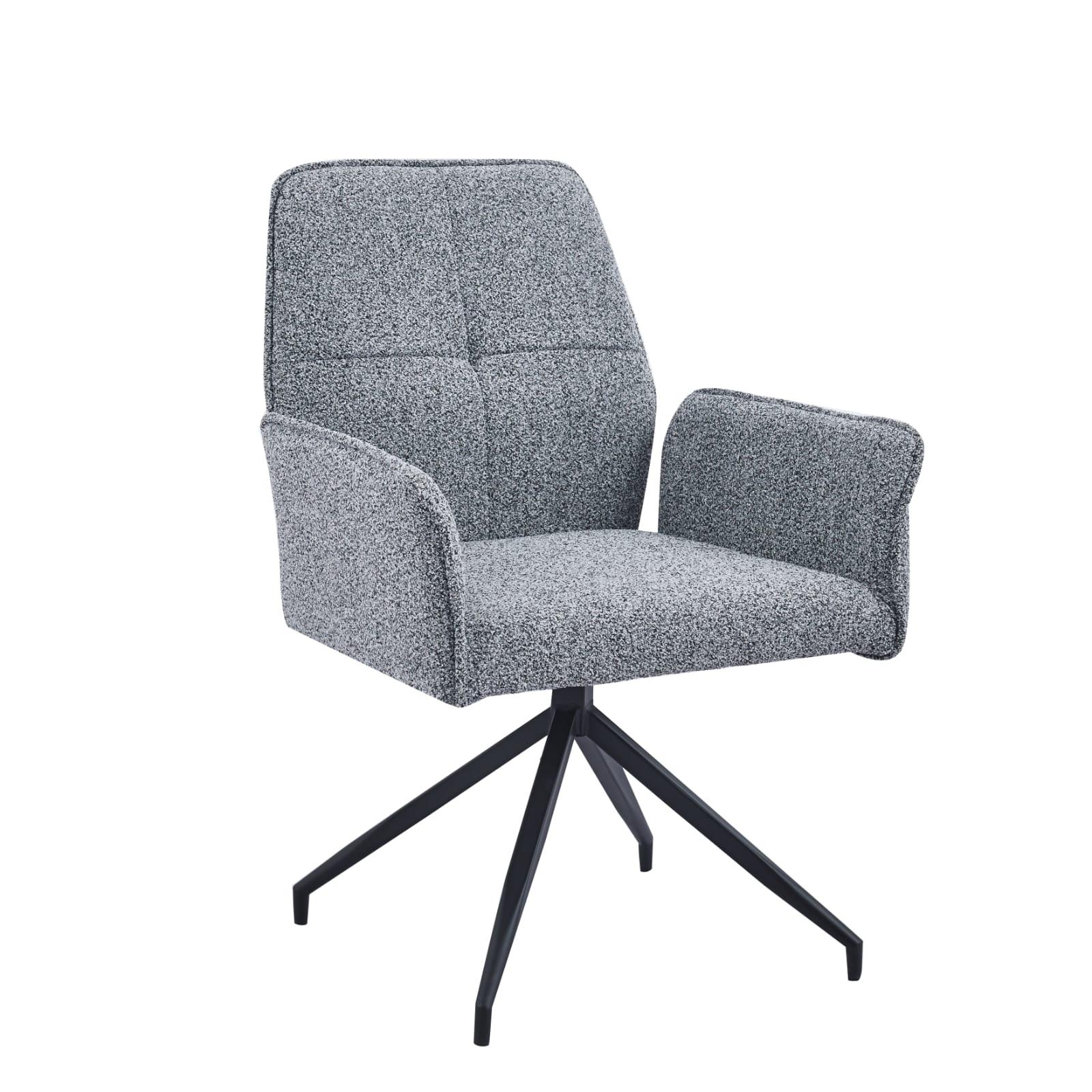 Chaise pivotante – Assise Confortable en Tissu  haut de gamme & Piétement Métal Noir , rotation 360° - Decora Home
