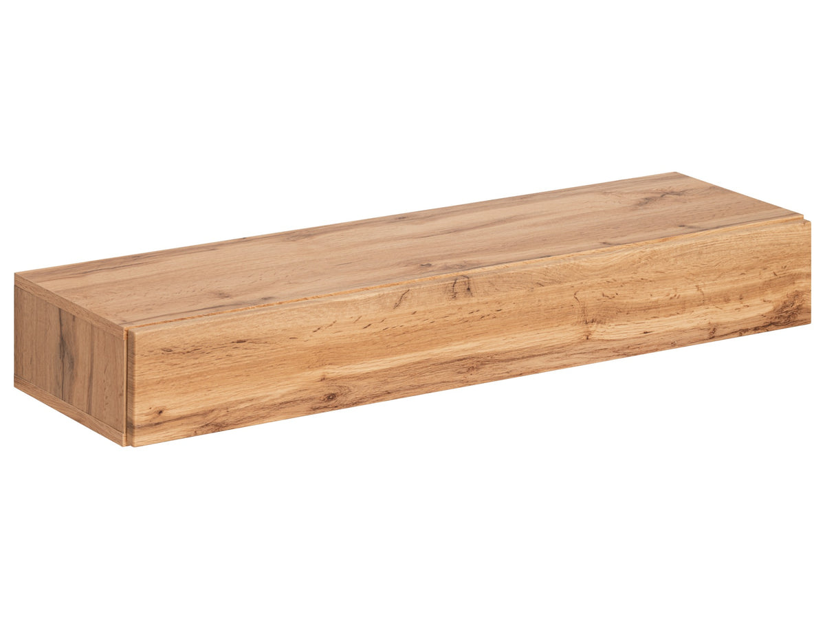 Étagère murale EASY type 05 100 cm avec tiroir - Chêne Wotan et Blanc - WTW EY TYP 05
