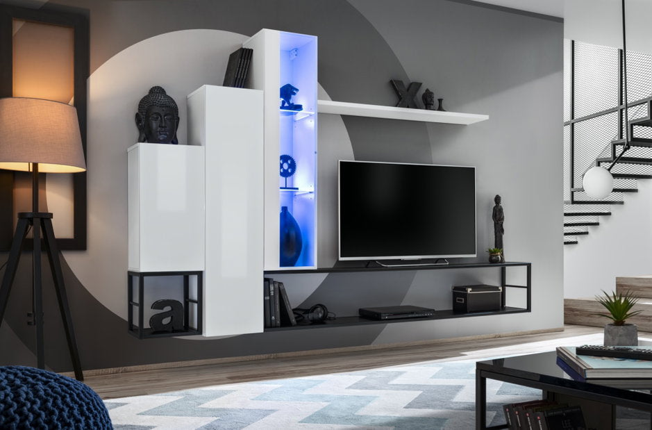 Composition TV SWITCH M8 240cm - Blanc - WS SW M8