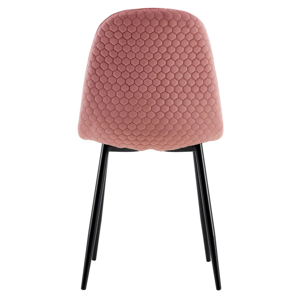 Lot de 4 Chaises  scandinave  assise en velours avec Piètement en Acier - Decora Home