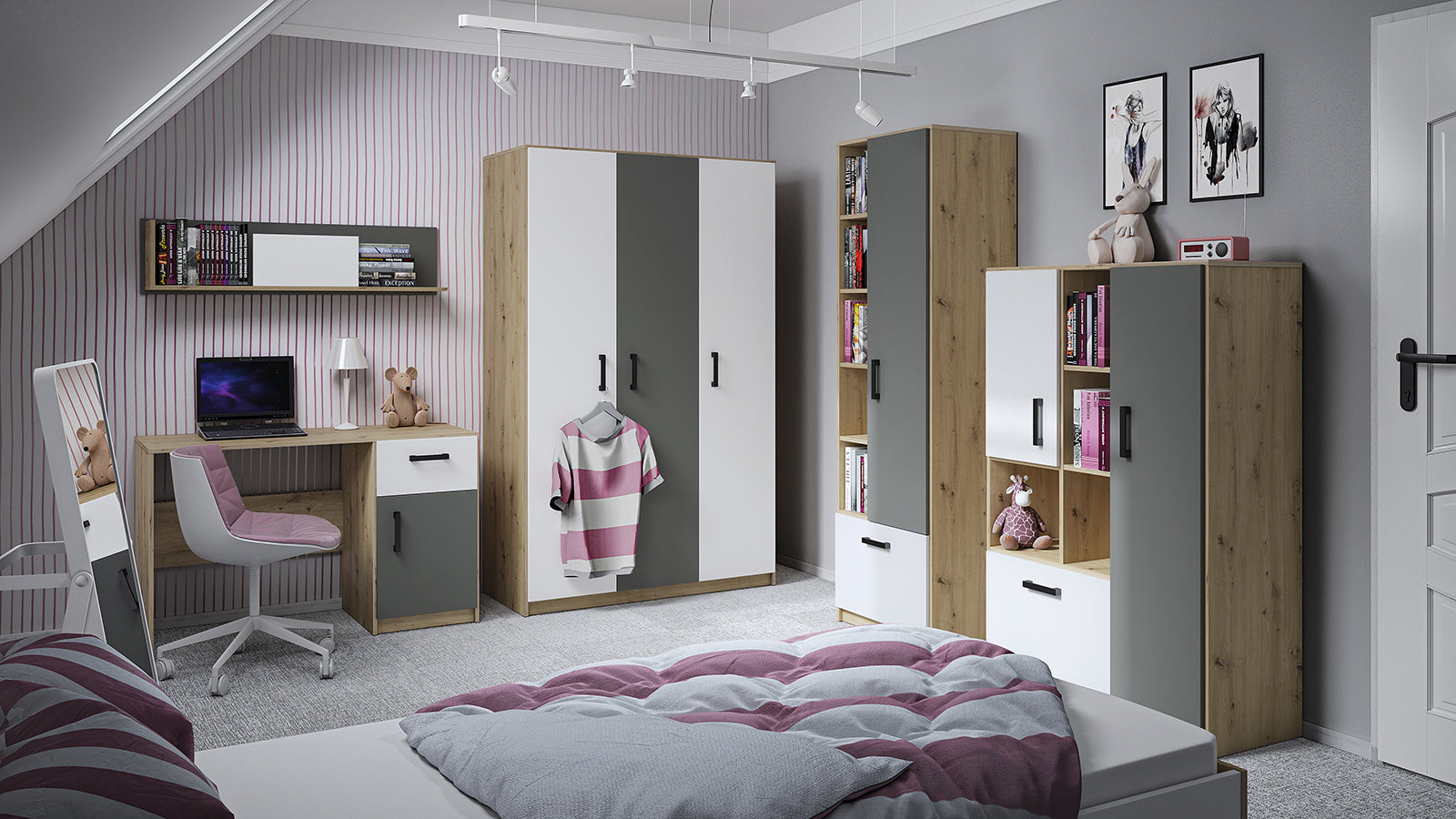 Lit Contemporain avec Structure en Bois et Métal - Confort et Élégance - Decora Home