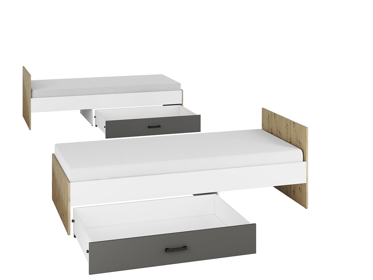 Lit Contemporain avec Structure en Bois et Métal - Confort et Élégance - Decora Home