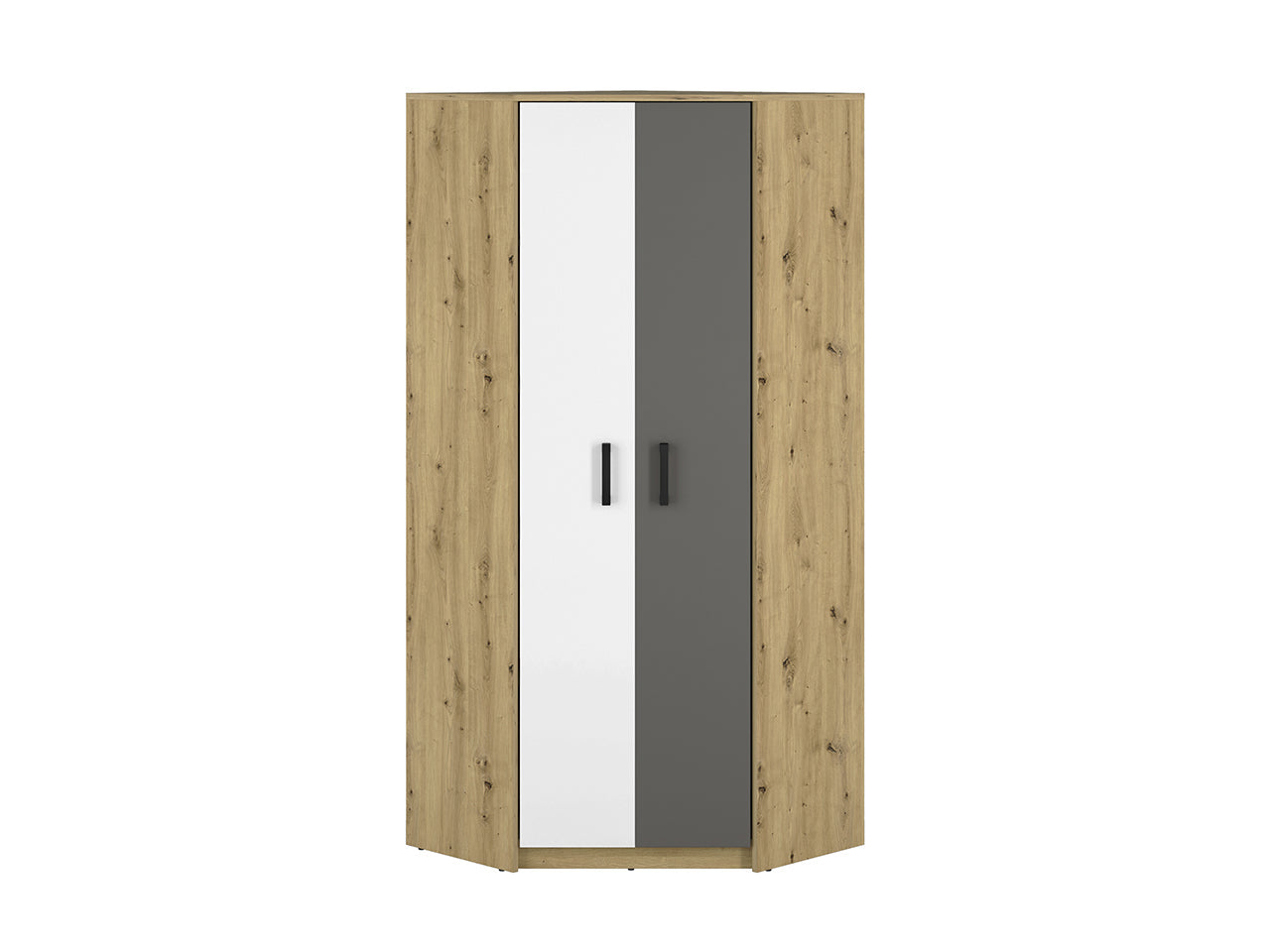 Armoire Moderne en Chêne Artisan et MDF Blanc + Anthracite avec Bordure ABS - Résistante à l'Humidité et aux Rayures, 191 cm - Decora Home