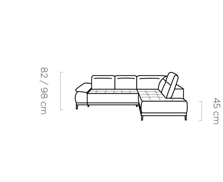 Canapé d'Angle Compact  – Confort Personnalisé avec Appuis-tête réglables et profondeur d'assise modulable électriquement - Decora Home
