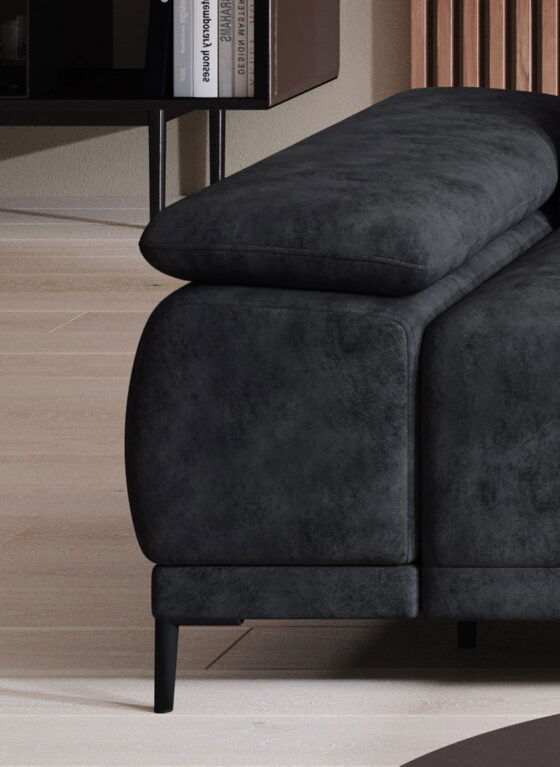 Canapé d'Angle Compact  – Confort Personnalisé avec Appuis-tête réglables et profondeur d'assise modulable électriquement - Decora Home