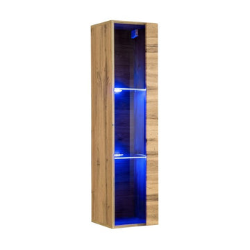 SWITCH XI hanging wall unit, chêne Wotan, slatted fronts — vue 3