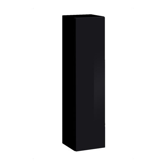 SWITCH II hanging wall unit, noir brillant with chêne Wotan, slatted fronts — vue 2