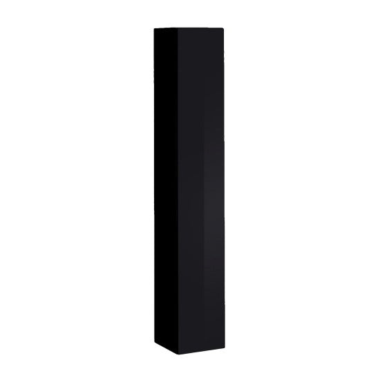 SWITCH VIII hanging wall unit, noir brillant with chêne Wotan, slatted fronts — vue 5