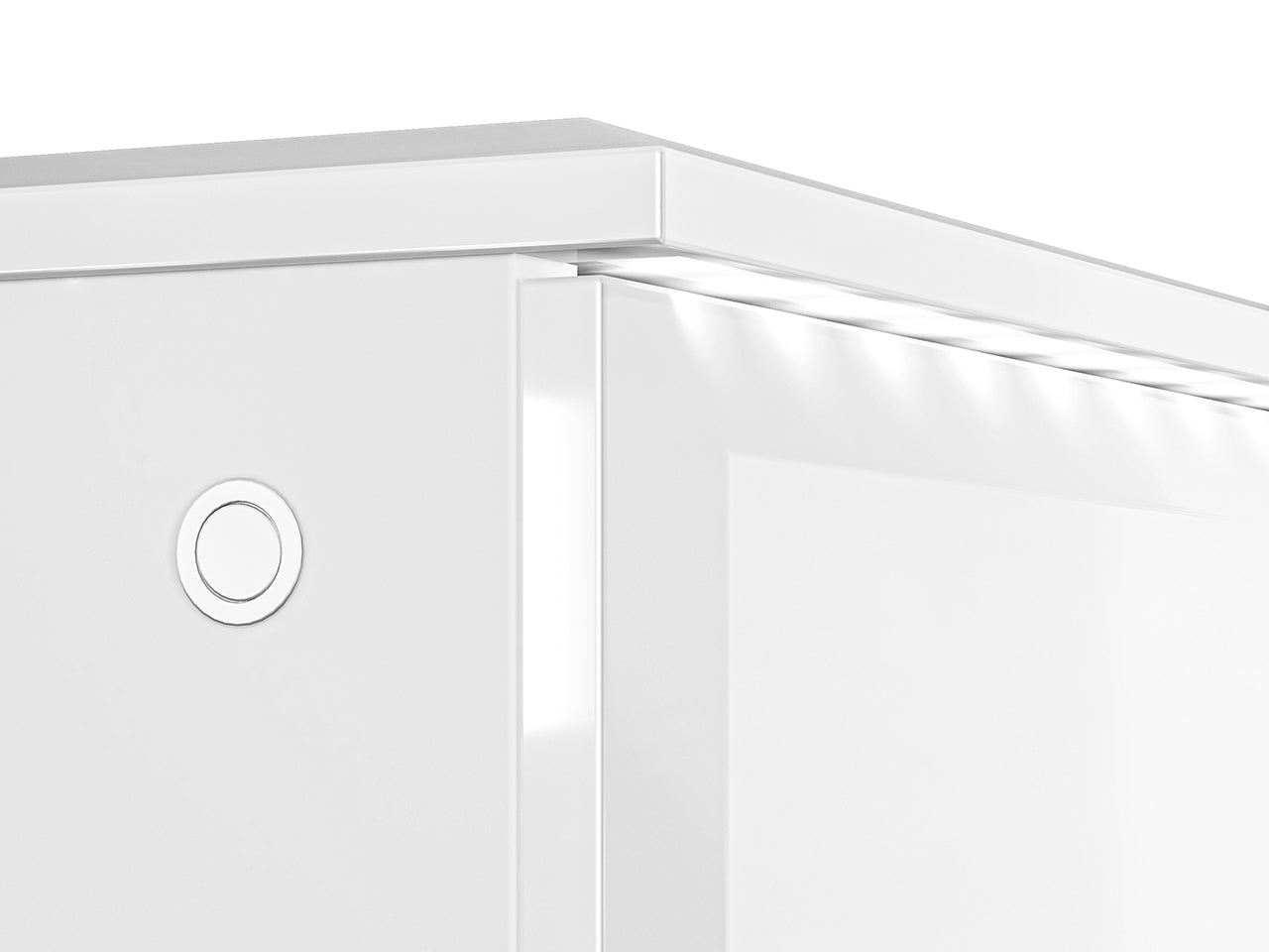 Commode, Buffet, Buffet Moderne en Blanc Brillant avec Bordure ABS Durable et Tiroirs Spacieux - Decora Home