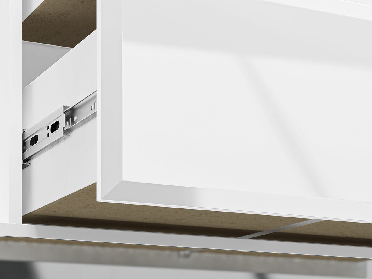 Commode, Buffet, Buffet Moderne en Blanc Brillant avec Bordure ABS Durable et Tiroirs Spacieux - Decora Home